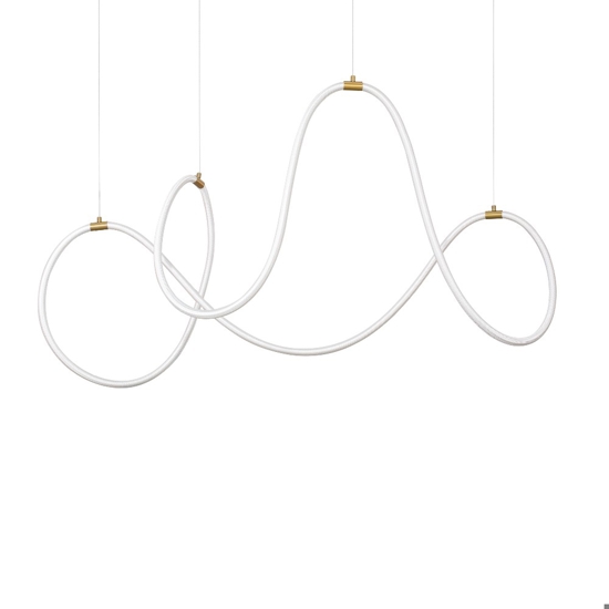 Lampadario oro tubo led silicone moderna