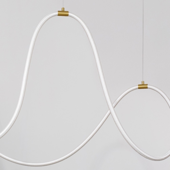 Lampadario oro tubo led silicone moderna