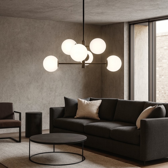 Lampadario design moderno nero per soggiorno