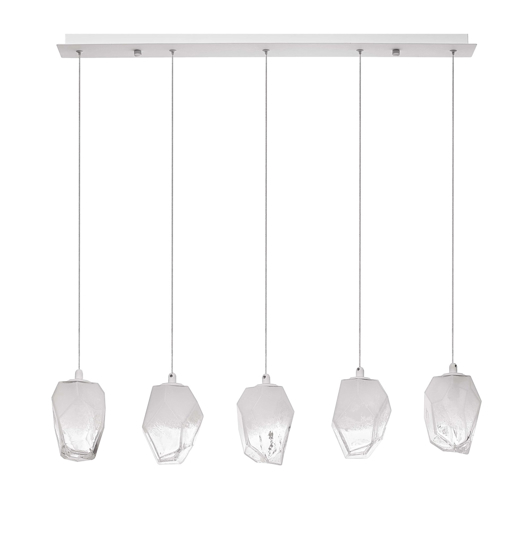 Lampadario moderno con pendenti in vetro per sala da pranzo