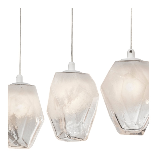 Lampadario moderno con pendenti in vetro per sala da pranzo