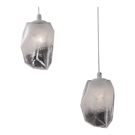 Lampadario moderno con pendenti in vetro per sala da pranzo