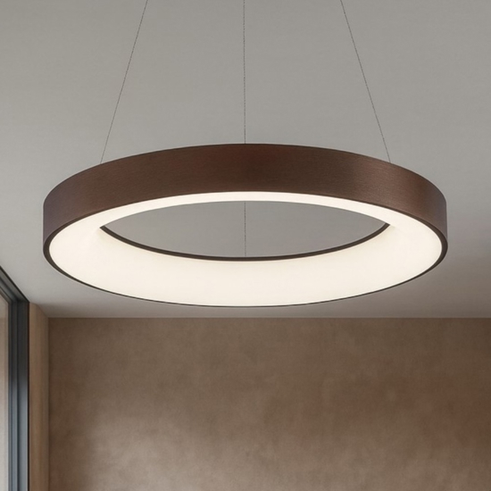 Lampadario cerchio 60cm marrone led 3000k dimmerabile