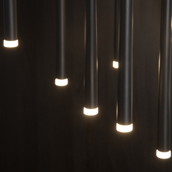 Lampadario nero design pendenti led per soggiorno moderno