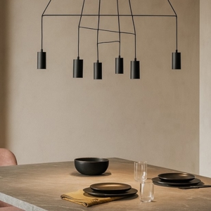 Lampadario moderno per tavolo soggiorno fili nero