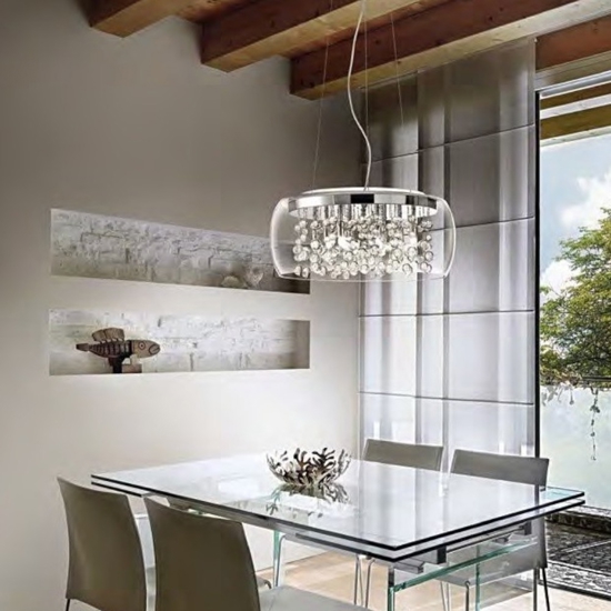 Audi80 sp8 ideal lux lampadario moderno per soggiorno vetro trasparente