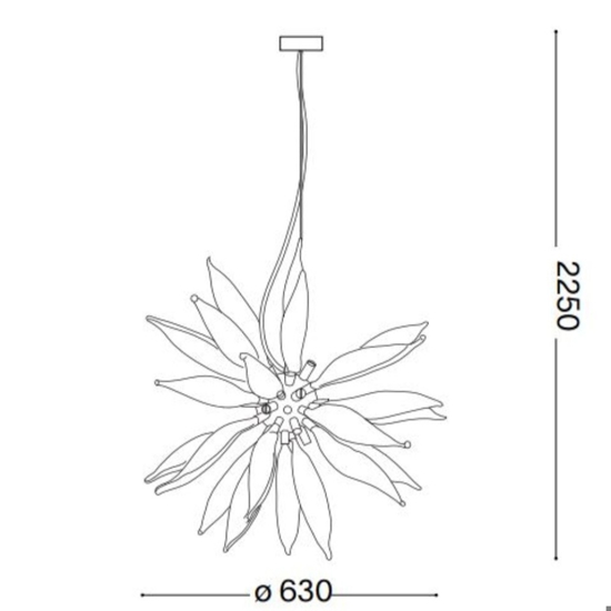 Ideal lux leaves sp8 lampadario per soggiorno design moderno