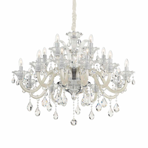 Colossal sp15 ideal lux lampadario di cristallo 15 luci goccia trasparente