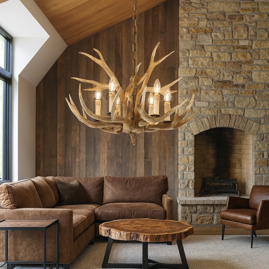 Chalet sp6 ideal lux lampadario per casa in montagna sei luci