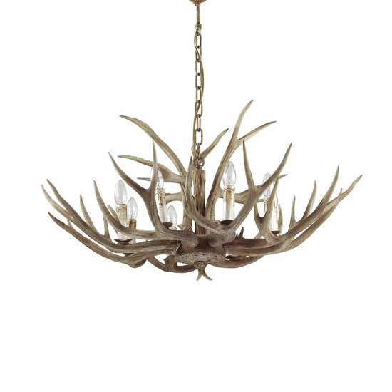 Ideal lux chalet sp8 lampadario per rifugio casa di montagna 8 luci
