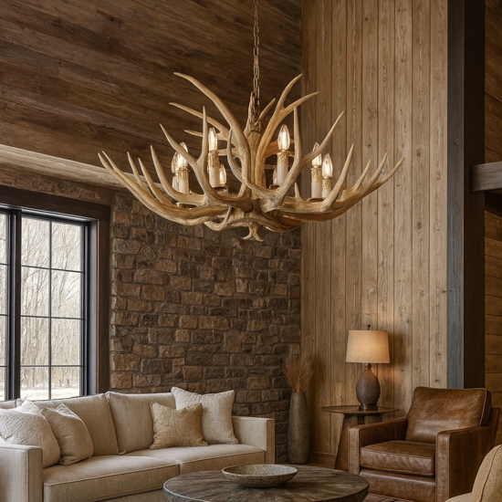 Ideal lux chalet sp8 lampadario per rifugio casa di montagna 8 luci