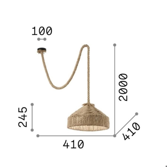 Canapa sp1 ideal lux lampadario per tavolo di canapa naturale