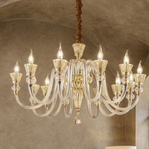 Strauss sp12 lampadario di cristallo 12 bracci goccia ambra e oro rosa