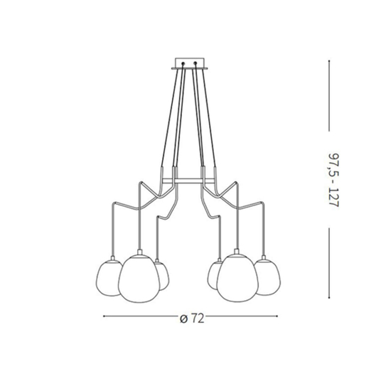 Karousel ideal lux lampadario moderno oro sp6 luci per soggiorno