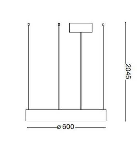 Oracle sp d60  ideal lux lampadario rotondo 33w led 3000k bianco