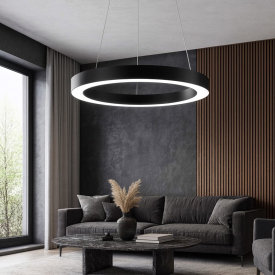 Oracle sp d50 ideal lux lampadario particolare rotondo nero led 3000k 28w