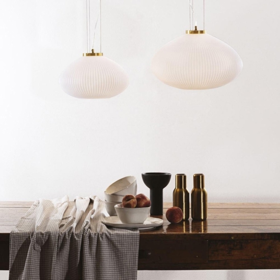 Plisse sp1 d45 ideal lux lampadario sfera di vetro bianco