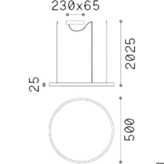Ideal lux oracle slim sp d050 round lampadario led 29w 3000k dimmerabile dali