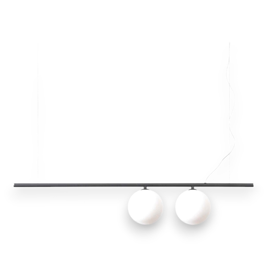 Ideal lux perline sp2 lampadario per tavolo da pranzo moderno nero