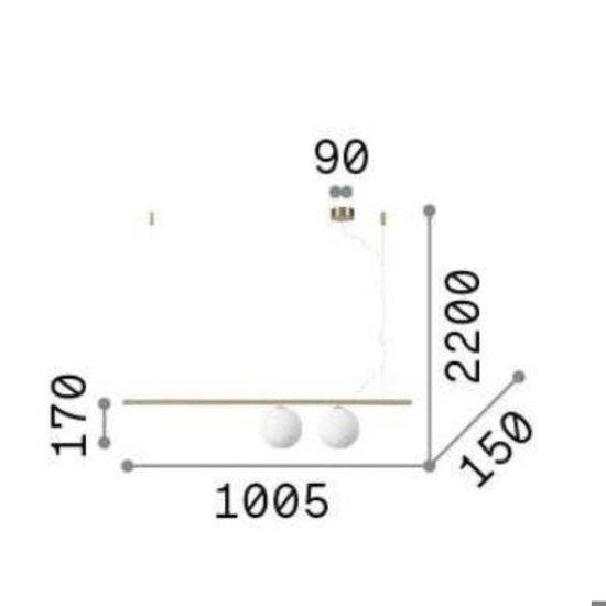 Ideal lux perline sp2 lampadario per tavolo da pranzo moderno nero