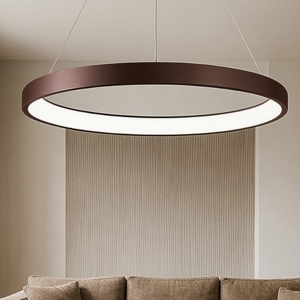 Lampadario marrone cerchio 81cm led 80w 3000k
