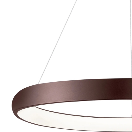 Lampadario marrone cerchio 81cm led 80w 3000k