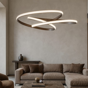 Lampadario design marrone per soggiorno moderno led dimmerabile