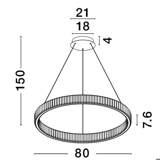 Lampadario oro led 47w 3500k cerchio di cristallo per soggiorno