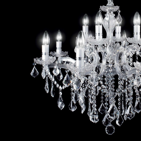 Florian sp18 ideal lux lampadario di cristallo 18 luci per salone