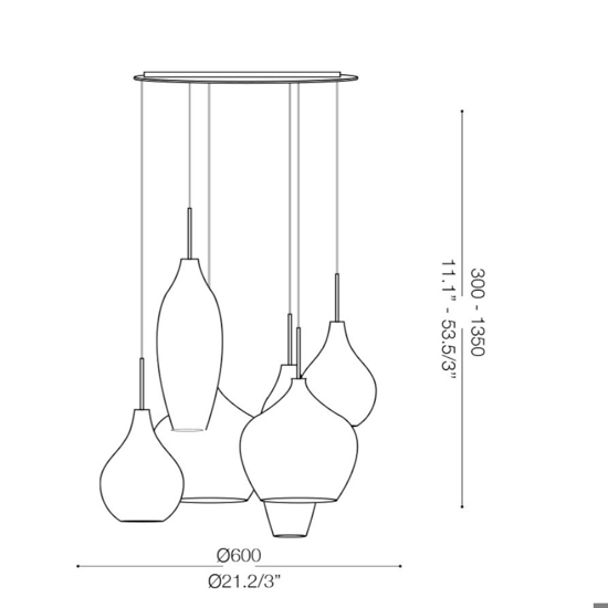 Soft sp6 lampadario bianco moderno ideal lux