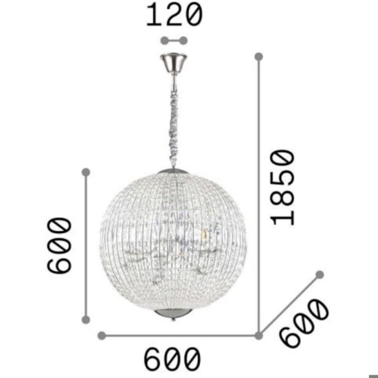 Luxor sp12 ideal lux lampadario di cristallo 