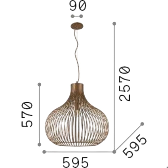 Onion sp1 d59 ideal lux lampadario design moderno