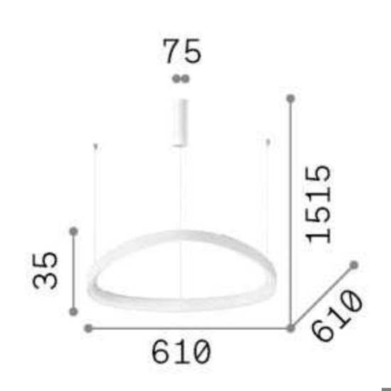 Ideal lux gemini d061 dali push bianco lampadario moderno led 48w 3000k