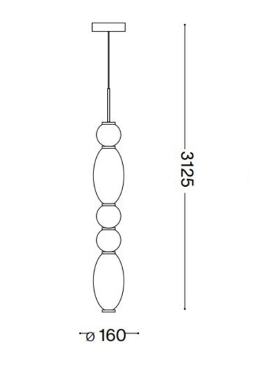 Lumiere-3 sp ideal lux lampada a sospensione di vetro led 39w 3000k per salotto