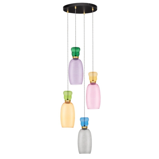 Lampadario led vetri multicolor per soggiorno