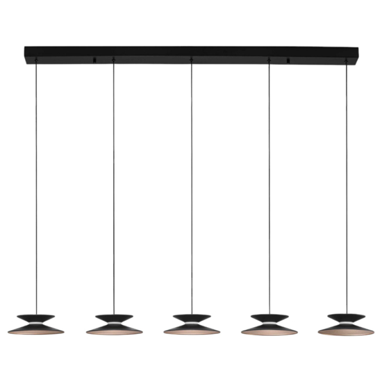 Lampadario per illuminare tavolo da soggiorno nero oro moderno