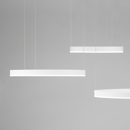 Composizione 3 lampade ad anelli bianco led 2700k a 6000k dimmerabile