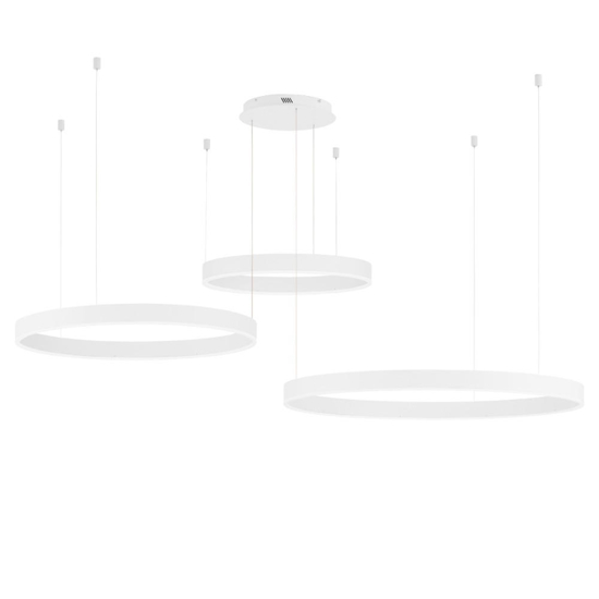 Composizione 3 lampade ad anelli bianco led 2700k a 6000k dimmerabile