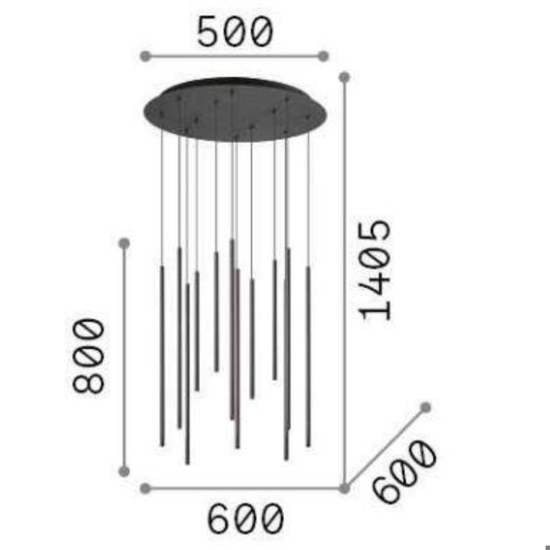 Filo sp12 ideal lux lampadario a led 2700k bianco