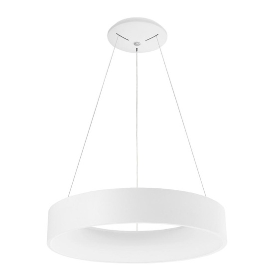 Lampadario cerchio 60cm moderno bianco led 3000k