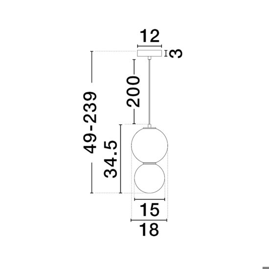 Lampada a sospensione in porcellana e vetro opalino diametro 18cm led 3000k