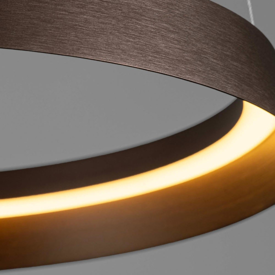 Lampadario moderno caffè spazzolato 45cm led 38w 2700k 3000k dimmerabile
