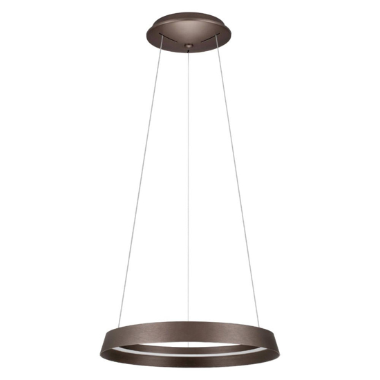 Lampadario moderno caffè spazzolato 45cm led 38w 2700k 3000k dimmerabile