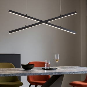 Lampadario x design moderno led nero per soggiorno