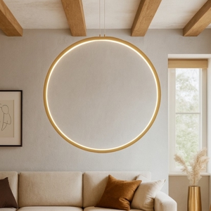 Lampadario cerchio moderno oro 80cm led 3000k