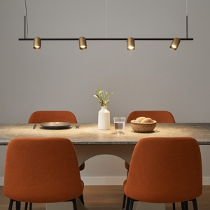 Lampadario da tavolo nero marrone spot orientabili