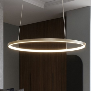 Visualizza i dettagli per Lampadario moderno cerchio 60cm oro led per soggiorno Lampadario moderno cerchio 60cm oro led per soggiorno