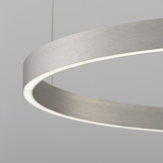 Lampadario cerchio grigio 60cm led biemissione 60w 3000k dimmerabile