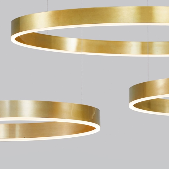 Lampadari modrni per soggiorno cerchi oro led 140w 3000k dimmerabile