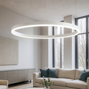 Visualizza i dettagli per Lampadario cerchio bianco 120cm led 3000k dimmerabile Lampadario cerchio bianco 120cm led 3000k dimmerabile